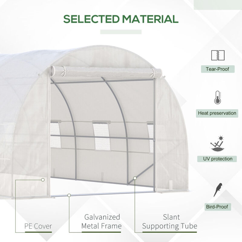 Outdoor Steel Frame Greenhouse Tunnel, Weather-Resistant Garden Warm House