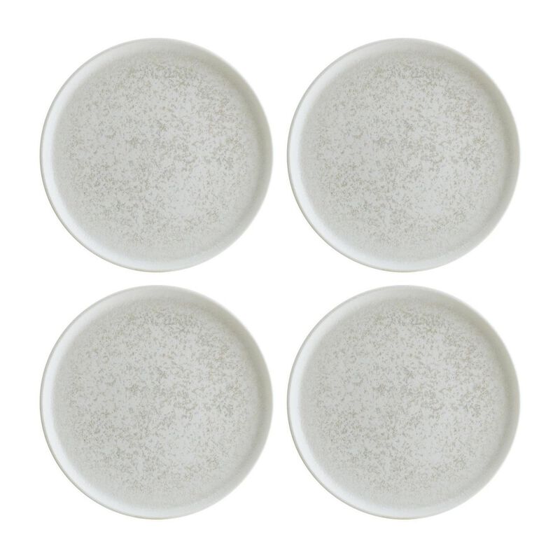 Luna dia.8.75" Round White Porcelain Plate (Set of 4)