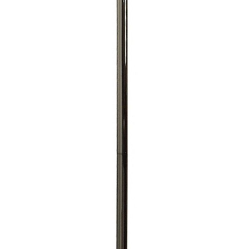 Hana 61 Inch Floor Lamp, Modern Crystal Glass Shade, Metal, Black Nickel-Benzara