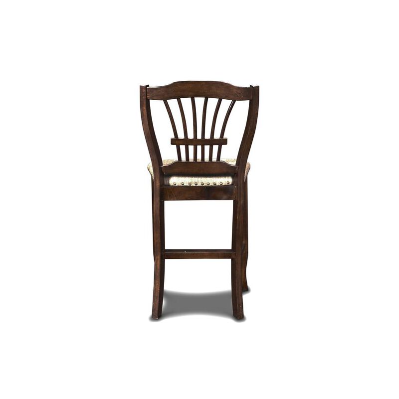 New Classic Furniture Bixby Wood Counter Chair with Fabric Seat in Espresso (Set of 2)