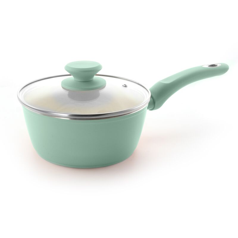Gibson Home Plaza Cafe 7 Piece Essential Core Aluminum Cookware Set in Sky Blue