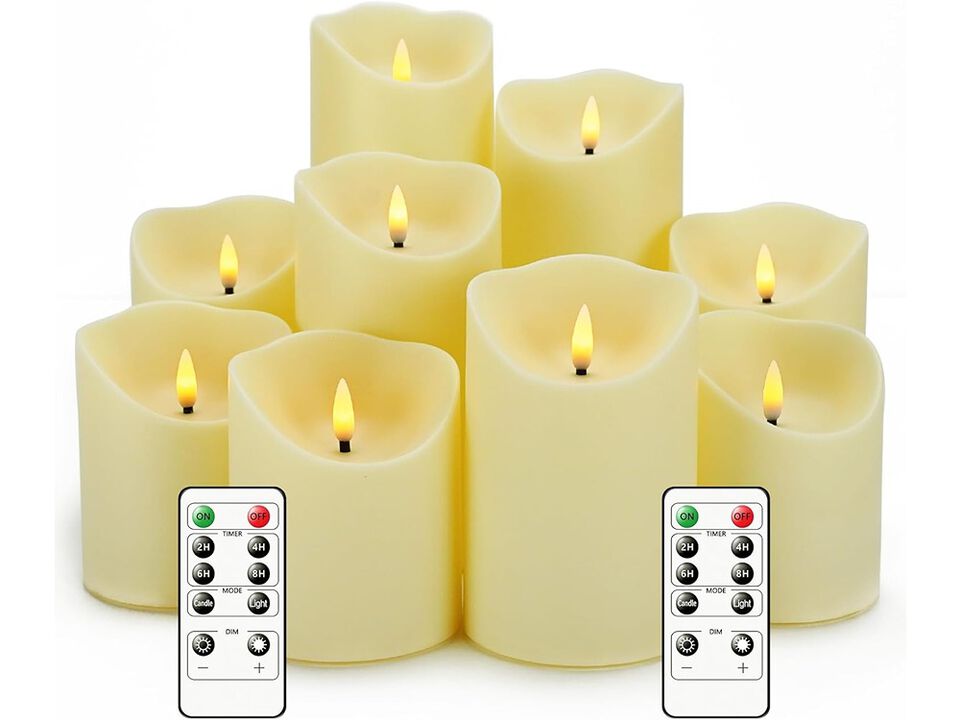 Nimiko Flameless Candles with Remote, Battery Operated Flickering Flameless