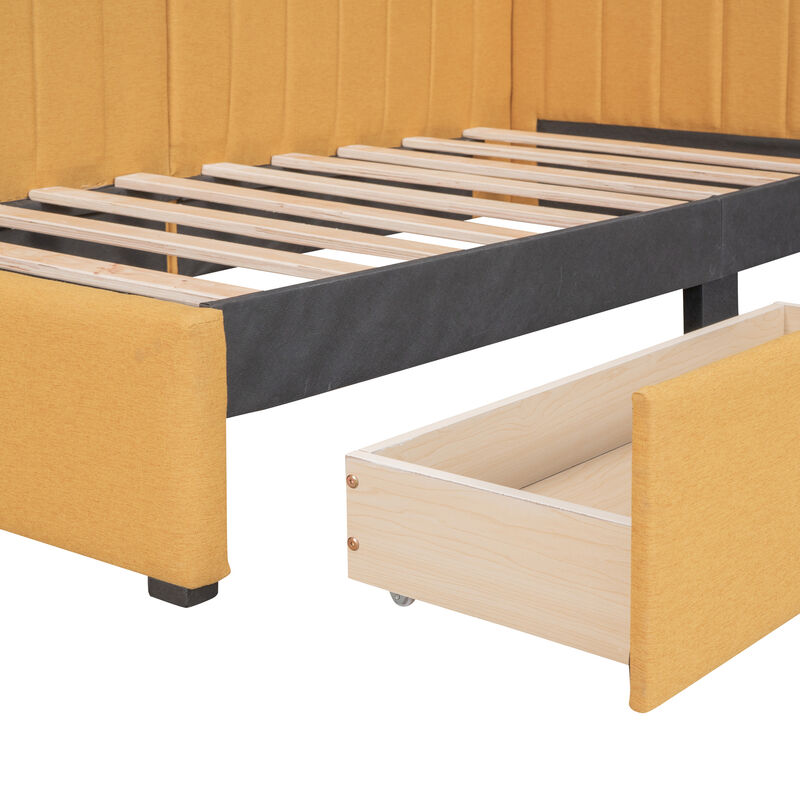 Upholstered Daybed with 2 Storage Drawers
