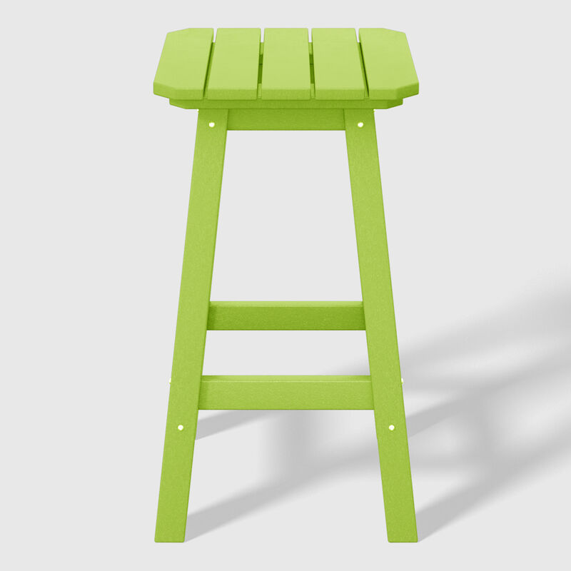 WestinTrends 24" HDPE Outdoor Patio Counter High Backless Square Bar Stool