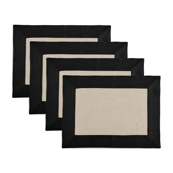 Solino Home 100% Pure Linen 14 x 19 Inch Placemats Set of 4 | Contempo