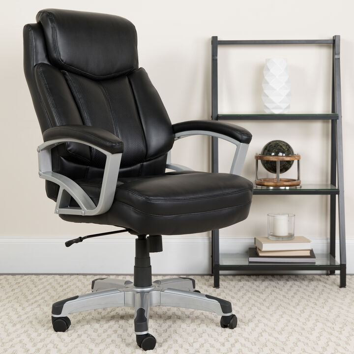 HERCULES Series Big & Tall 500 lb. Rated Black Fabric Executive Swivel Ergonomic Office Chair with Arms