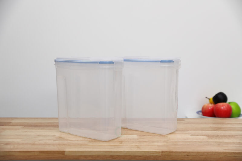Set of 2 Large BPA-Free Plastic Food Cereal Containers, Airtight Spout Lid