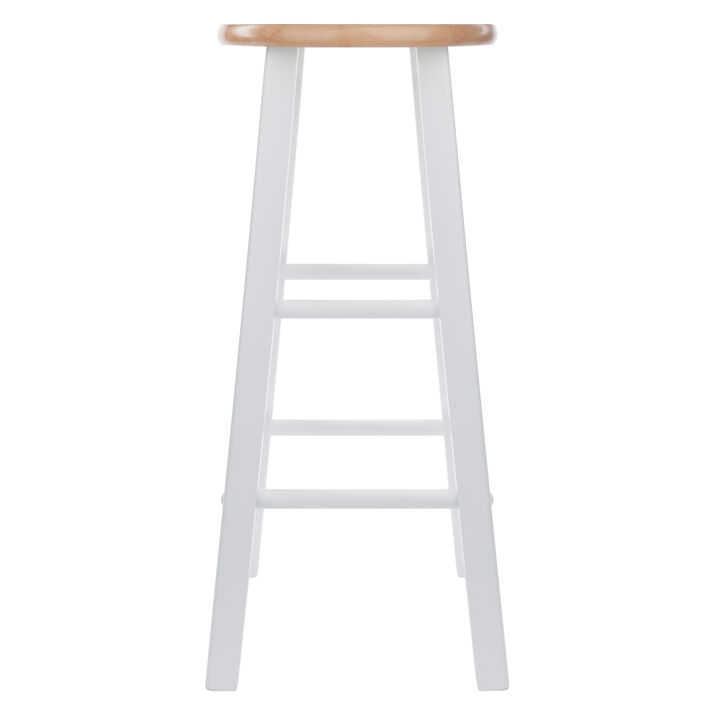 Winsome Element Bar Stools, 2-Pc Set, Natural & White