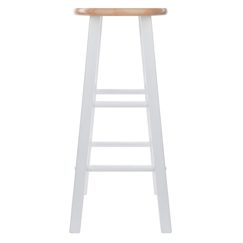 Winsome Element Bar Stools, 2-Pc Set, Natural & White