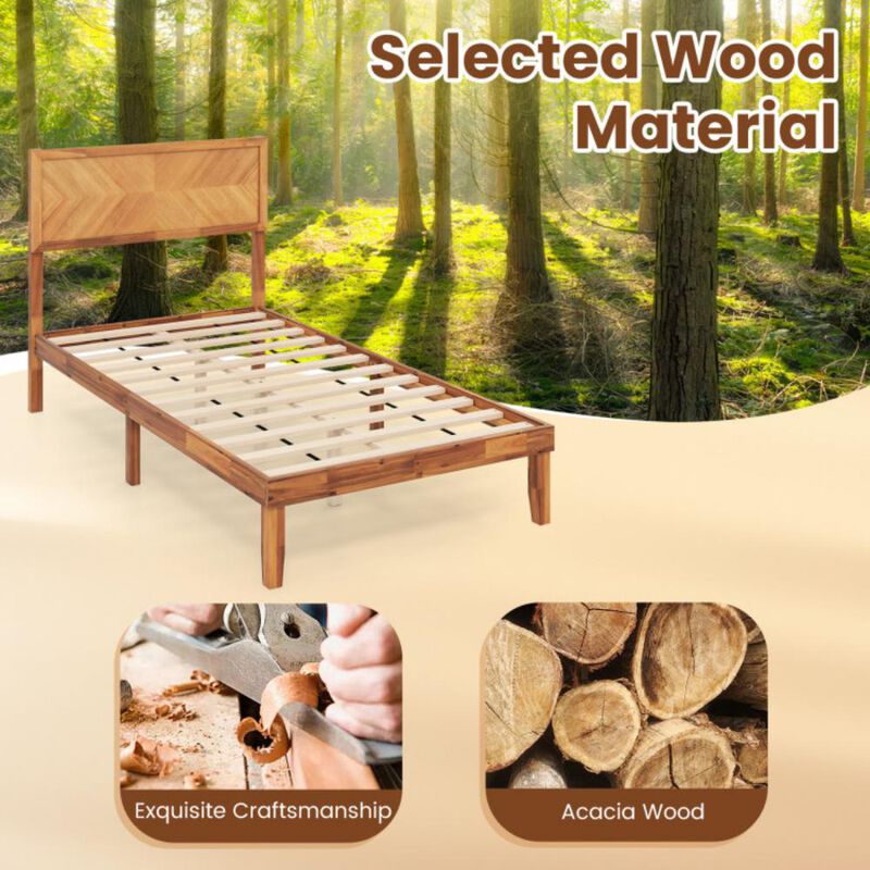 Bed Frame with Headboard and Storage Space for Practical and Stylish Bedroom Organization