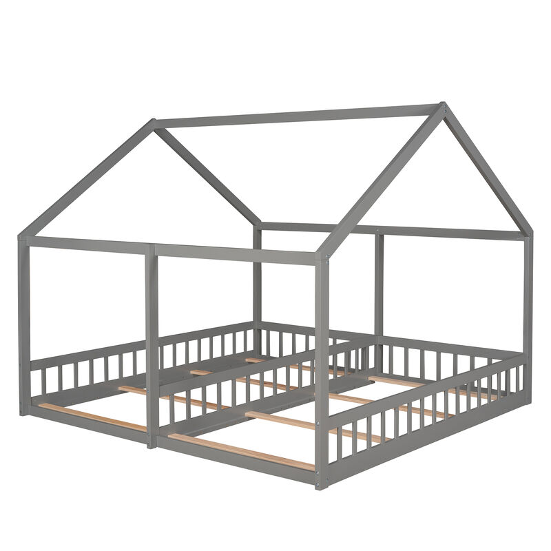Merax House Platform Beds  with 2 Shared Beds