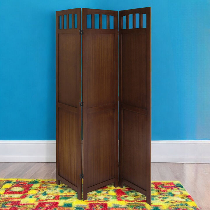 Foldable 3-Panel Wooden Room Divider Stylish Privacy Partition Screen