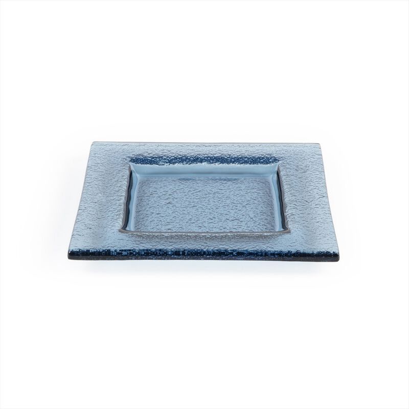 Glass Dinnerware 6" x 6" Square Transparent Glass Plate (Set of 4)
