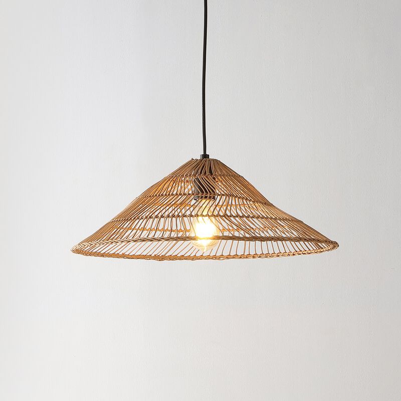 Nova Farmhouse Coastal Rattan LED Pendant