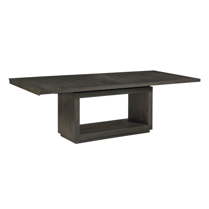 Jose 72-95 Inch Acacia Wood Dining Table, Open Plinth Base, Rustic Brown - Benzara