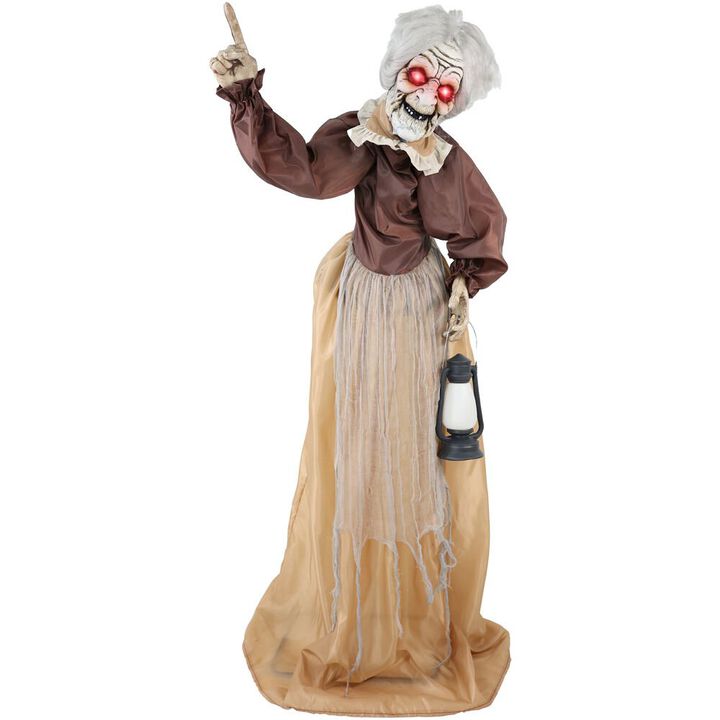 Haunted Hill Farm 5FT Anim Granny w/ Lantern