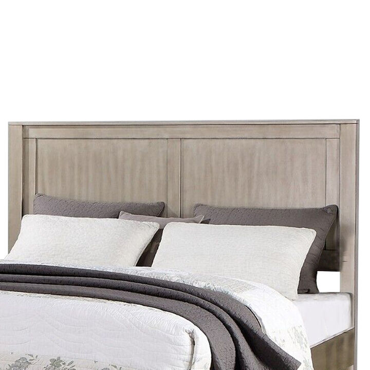 Kali Platform California King Bed, Panel Design, Storage Drawer, Light Tan - Benzara