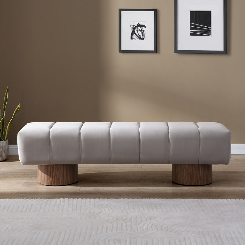 Merax Upholstered Dining Bench Ottoman