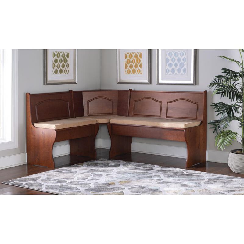 Linon Chelsea Cushion Set – Beige Microfiber  *Nook Not Included*
