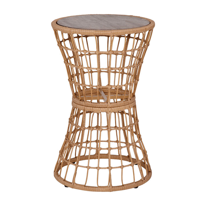 Rope Rattan Patio Table