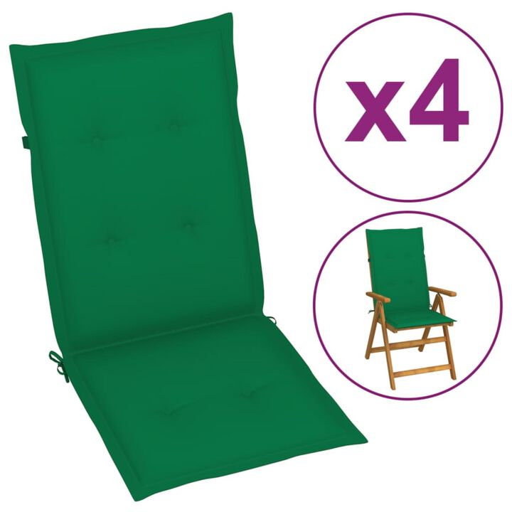 vidaXL Garden Chair Cushions 4 pcs Green 47.2"x19.7"x1.2"