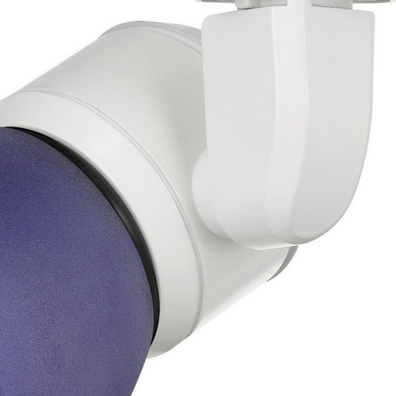 10W Integrated Metal and Polycarbonate LED Track Fixture, White and Blue - Benzara
