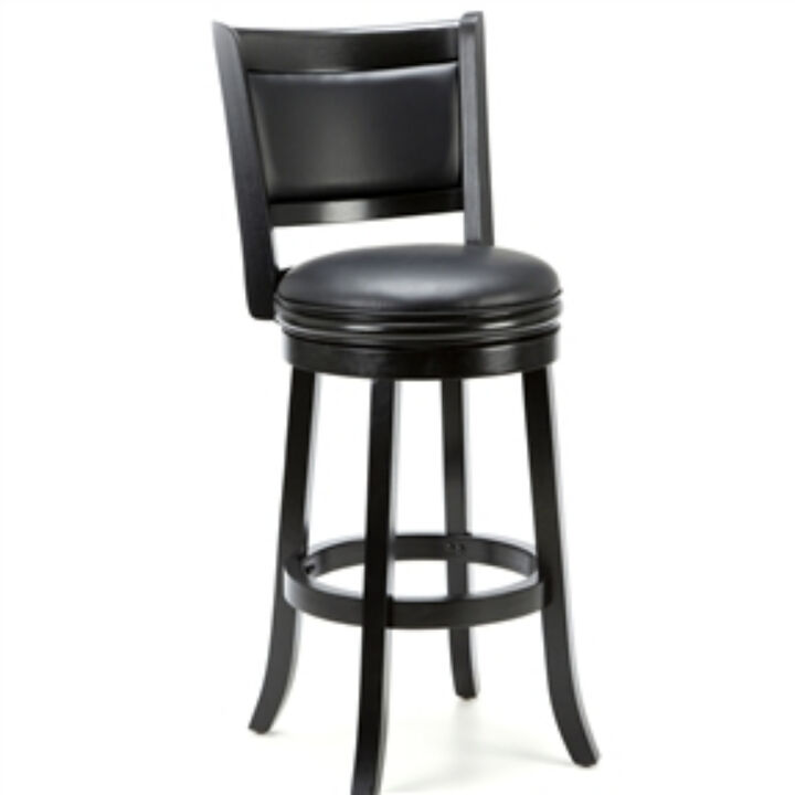 Swivel Seat Barstool with Faux Leather Cushion Seat