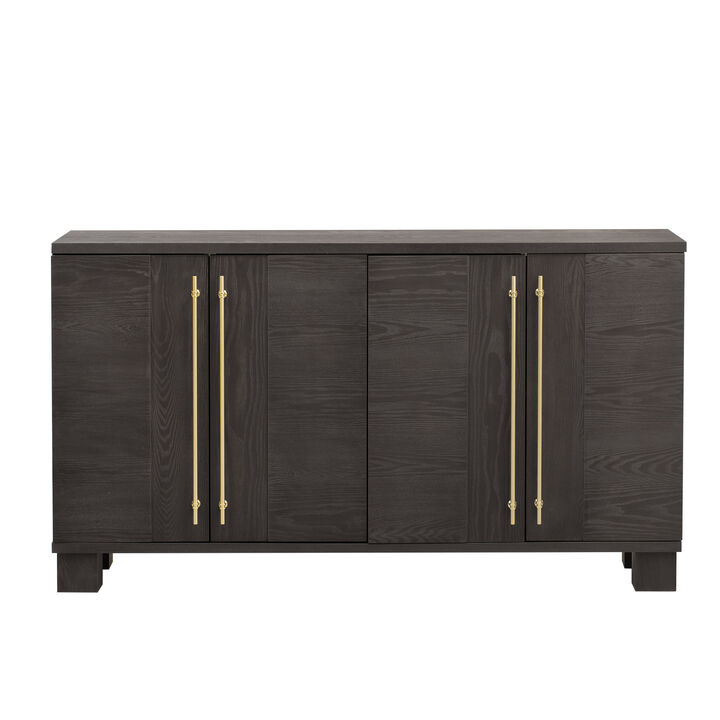 Clihome Sideboard Buffet Cabinet with Storage, Wood Sideboard with Adjustable Shelves and Gold Handles for Kitchen, Dining Room and Living Room (Antique Navy)