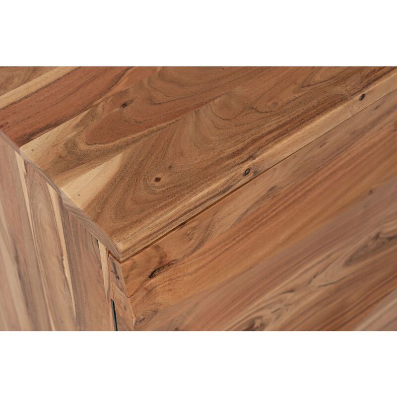 Jofran The Wave Three Door Solid Acacia Hardwood Accent Cabinet