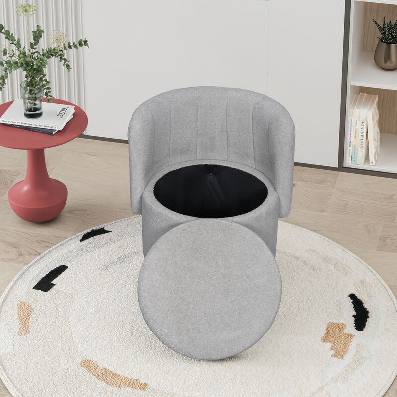 Merax Swivel Boucle Sofa Chair with Storage for Bedroom and Living Room