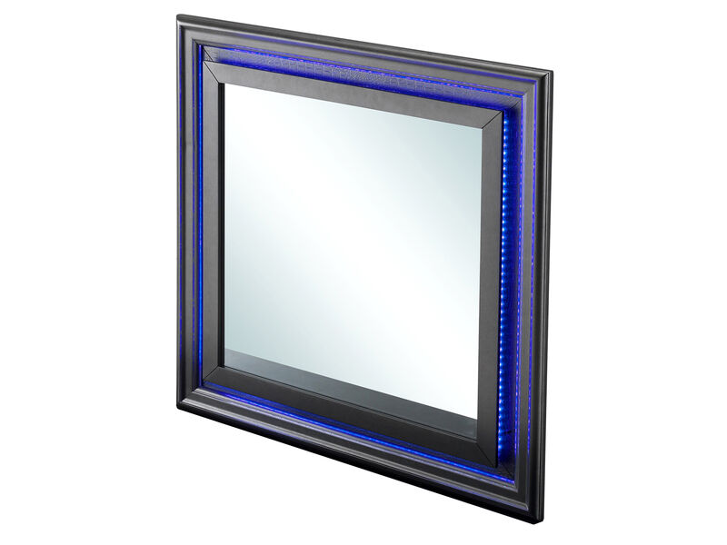 Lorana 38 in. x 38 in. Modern Square Framed Dresser Mirror