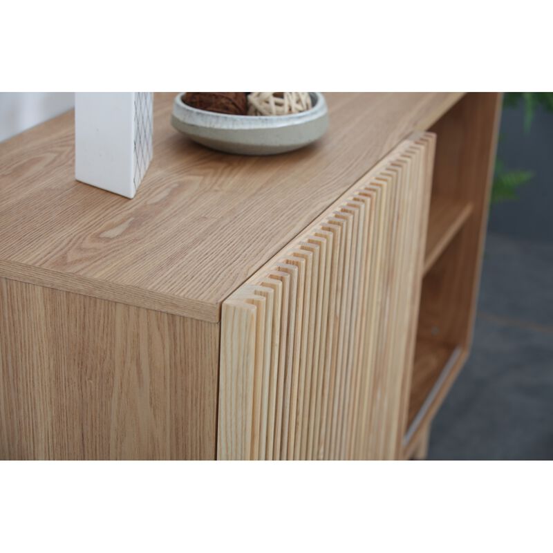 Modern Sideboard With 4 Cabinet, Storage Cabinet, TV Stand, Anti-Topple Design