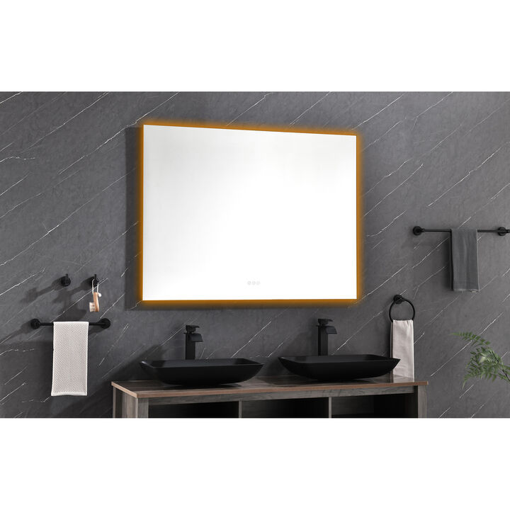 LED Backlit Bathroom Mirror Wall-Mounted Vanity Mirror with Smart Touch Button for Stylish Bathroom Lighting