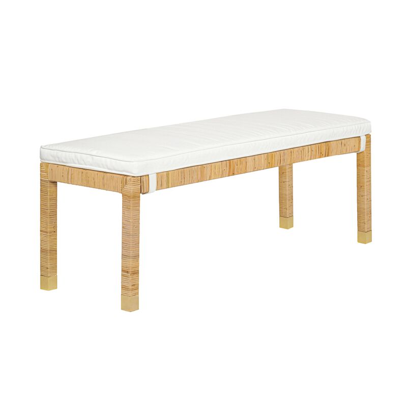 Amara Woven Rattan Bench
