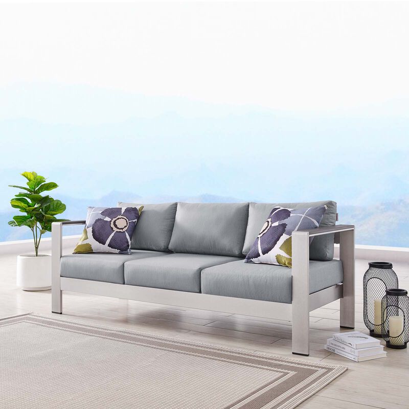 Modway - Shore Outdoor Patio Aluminum Sofa