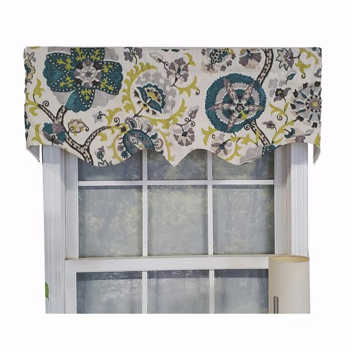 RLF Home Modern Design Classic Celtic Regal Style Window Valance 50" x 17" Emerald Green