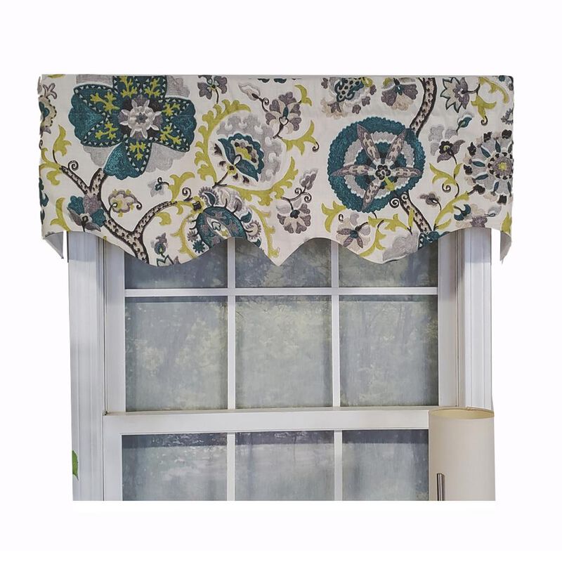 RLF Home Modern Design Classic Celtic Regal Style Window Valance 50" x 17" Emerald Green