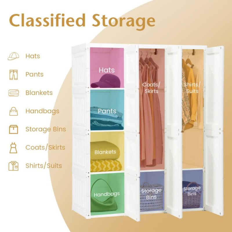 Hivvago Foldable Closet Clothes Organizer with 12 Cubby Storage