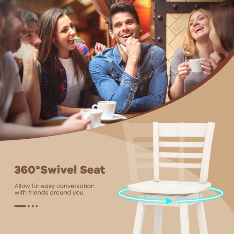 Hivvago Counter Height Barstools Set of 2 with Footrest for Kitchen Island Bar
