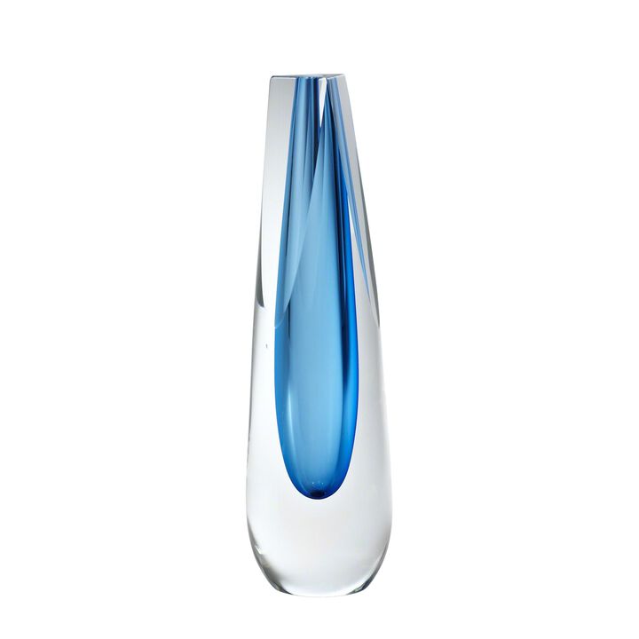 Triangle Cut Glass Vase