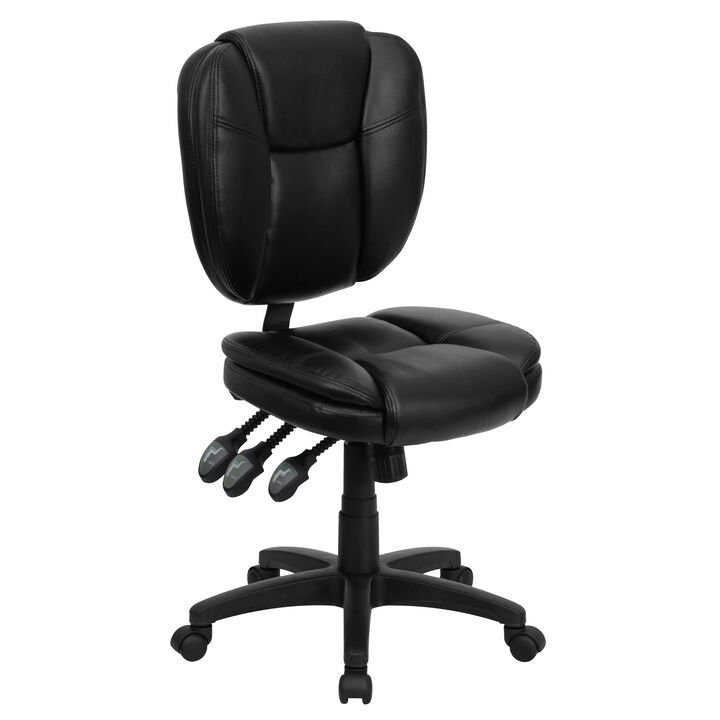 Caroline Mid-Back Fabric Multifunction Swivel Ergonomic Task Office Chair with Pillow Top Cushioning