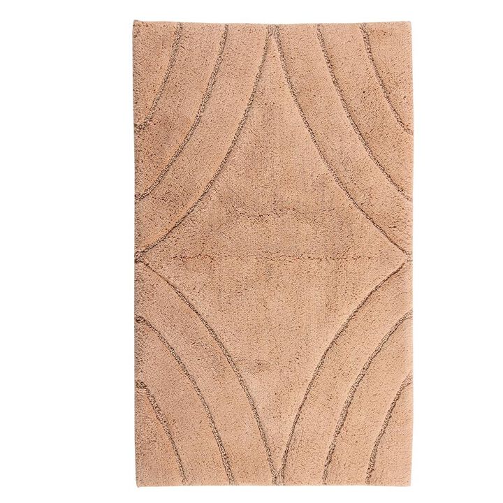 Knightsbridge Diamond 220 GSF Non Skid Back Bath Rug 17 x 24 - Silver