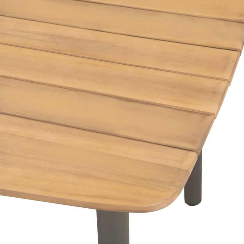 vidaXL Garden Table 31.5"x31.5"x28.3" Solid Acacia Wood and Steel