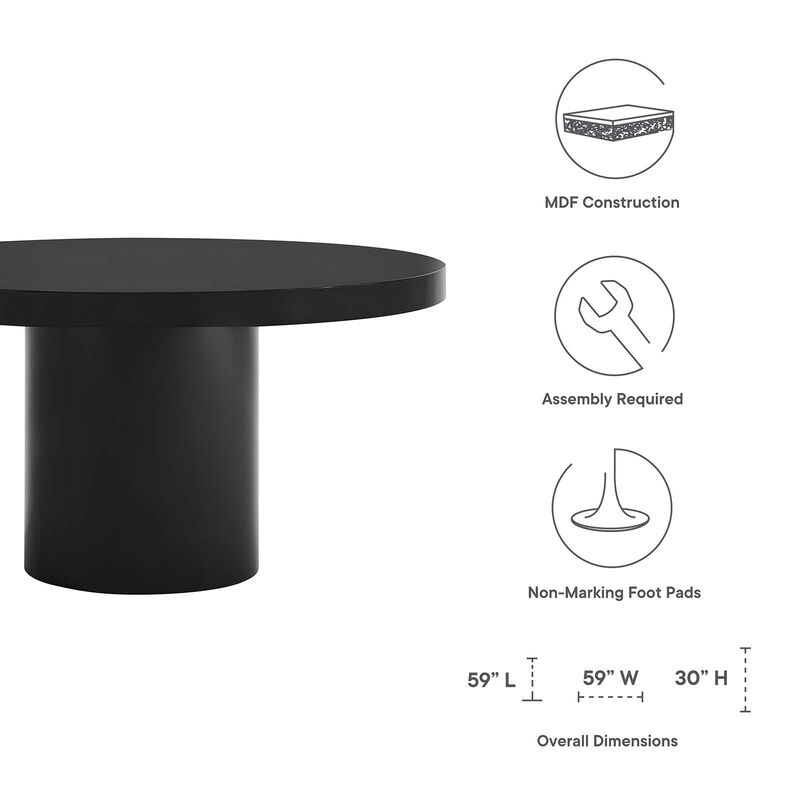 Modway - Gratify 60" Round Dining Table Black