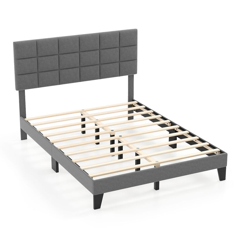 Modern Linen Bed Frame with Adjustable Headboard for Customizable Comfort and Stylish Bedroom Design