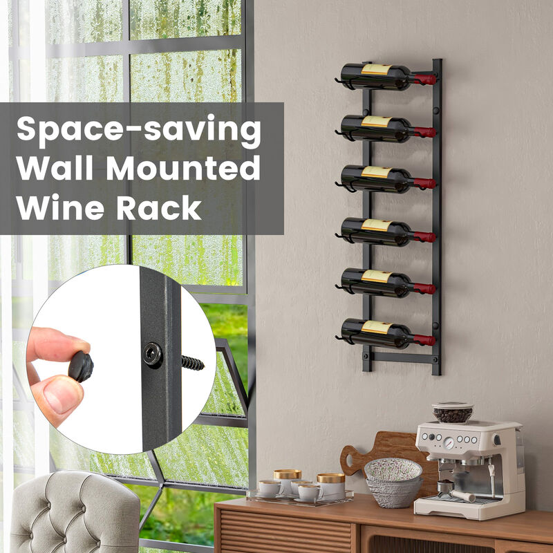 Rust proof Wall Mounted Wine Rack for 6/9/12 Bottles