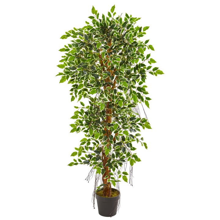 Hivvago 5 Feet Elegant Ficus Artificial Tree