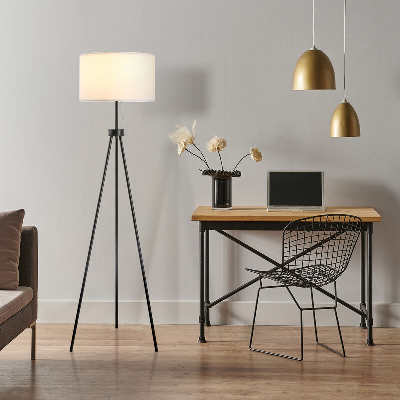 Modern Tall Floor Reading Light Fixture with Footswitch Pedal