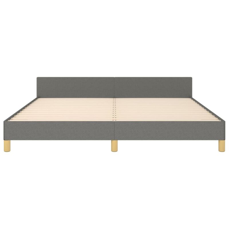vidaXL Bed Frame with Headboard Dark Gray 72"x83.9" California King Fabric