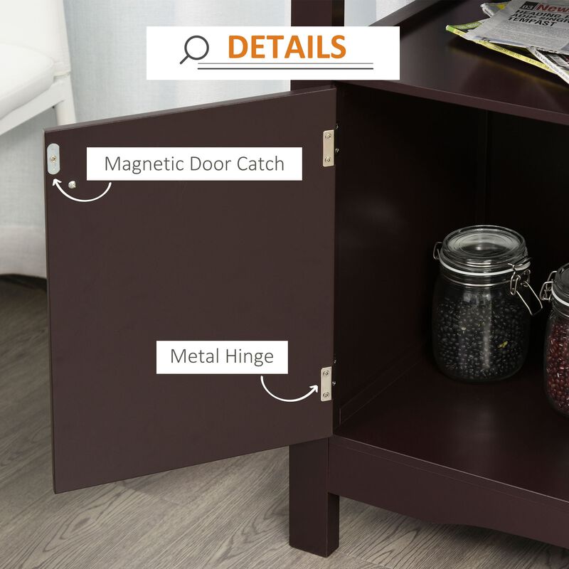 Espresso Dining Storage: Sideboard Buffet with Wine Rack and Drawer
